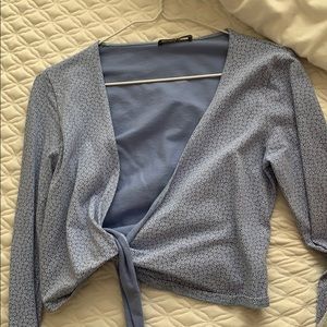 brandy long sleeve cross top